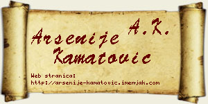 Arsenije Kamatović vizit kartica
